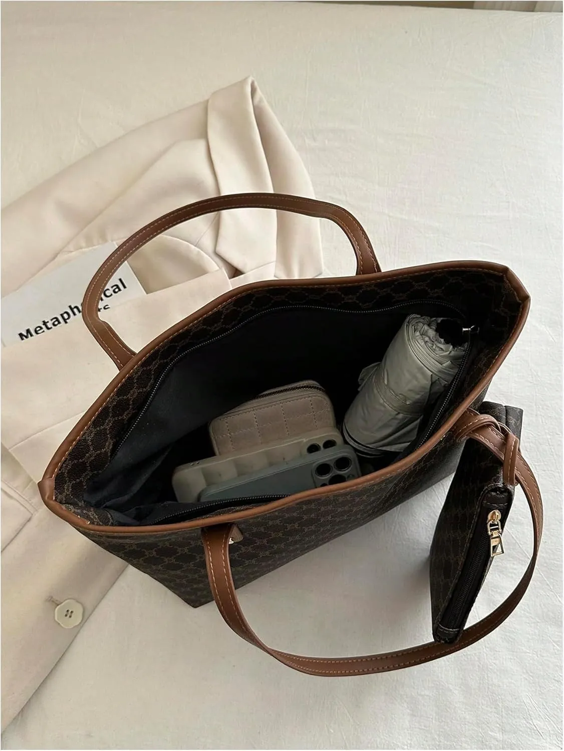 SHENHE Women's Vintage Tote Bag Large Capacity Travel Work Shoulder Bag Handbag with Mini Purse