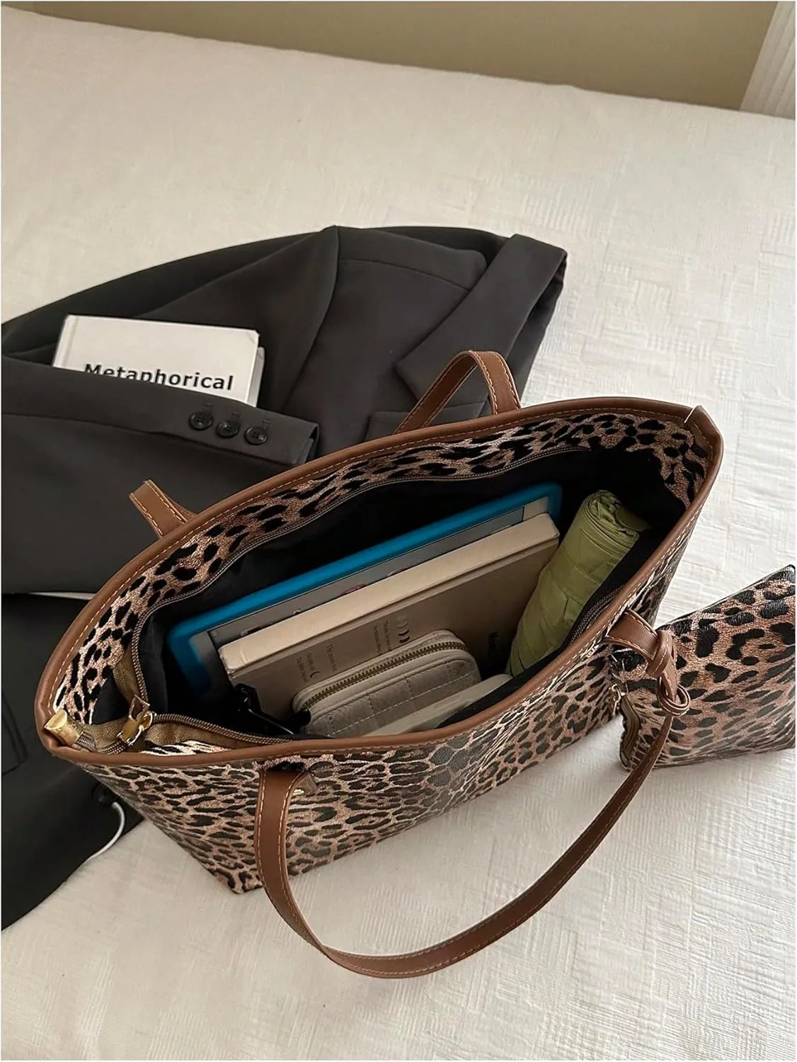 SHENHE Women's Vintage Tote Bag Large Capacity Travel Work Shoulder Bag Handbag with Mini Purse