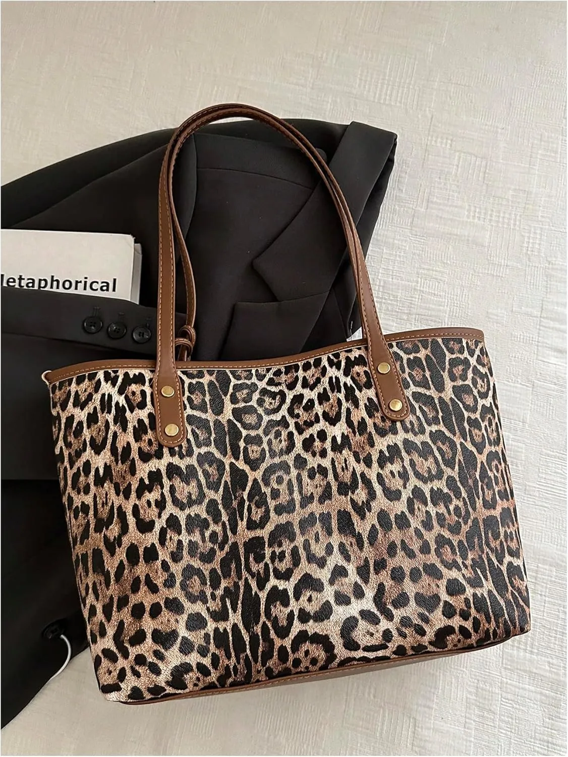 SHENHE Women's Vintage Tote Bag Large Capacity Travel Work Shoulder Bag Handbag with Mini Purse