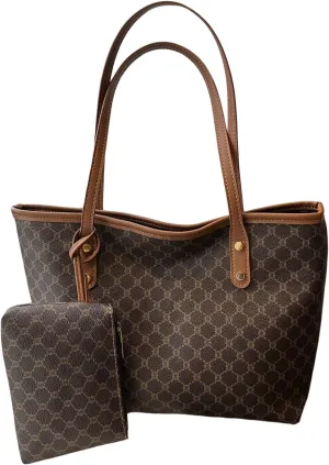 SHENHE Women's Vintage Tote Bag Large Capacity Travel Work Shoulder Bag Handbag with Mini Purse