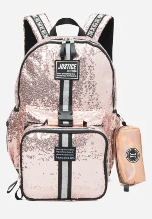 Shimmer Color Block Backpack Set
