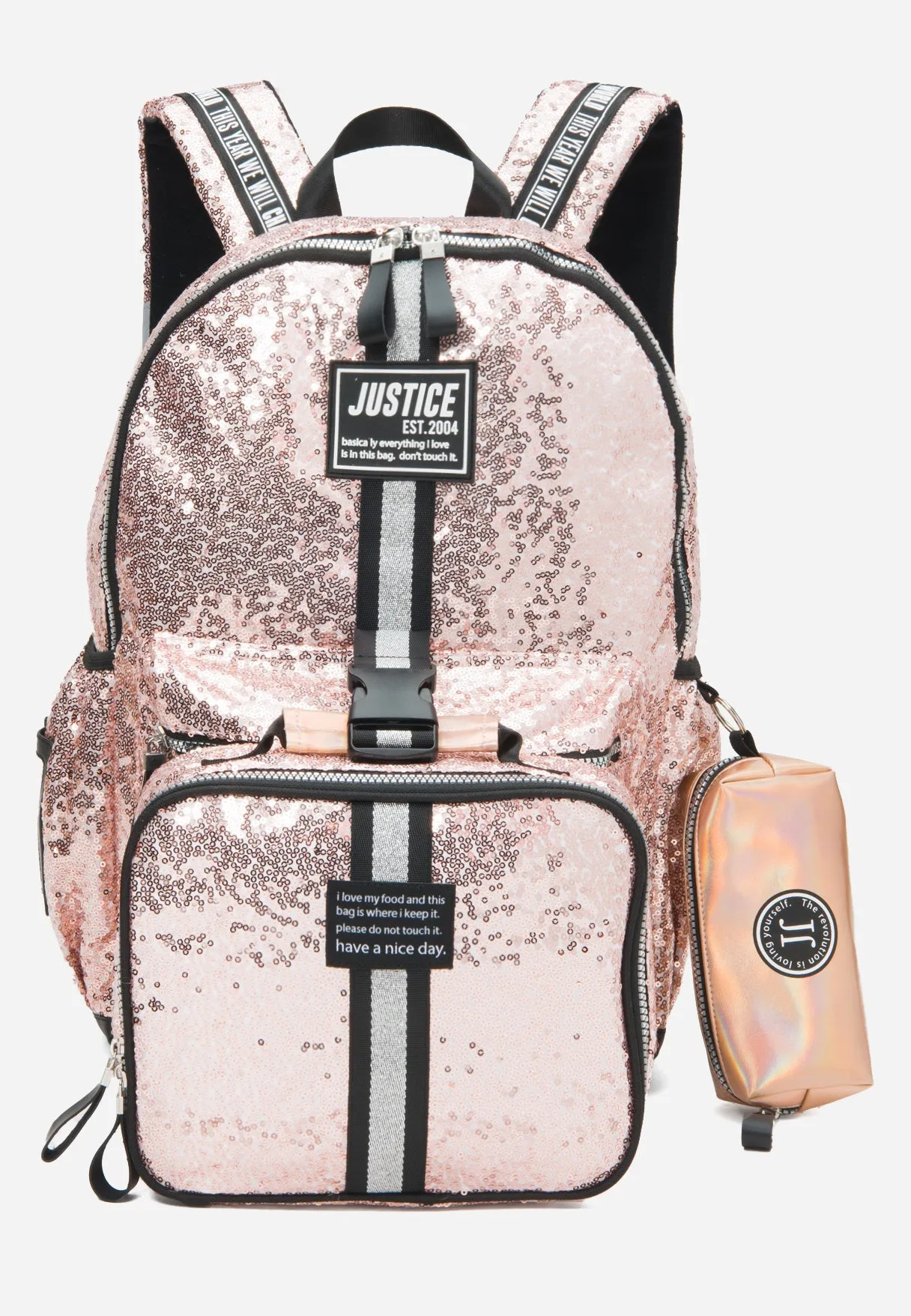 Shimmer Color Block Backpack Set
