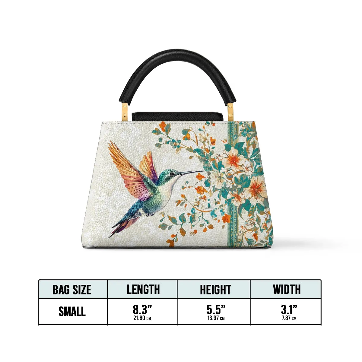 Shineful Leather Satchel Bag - Hummingbird Harmony