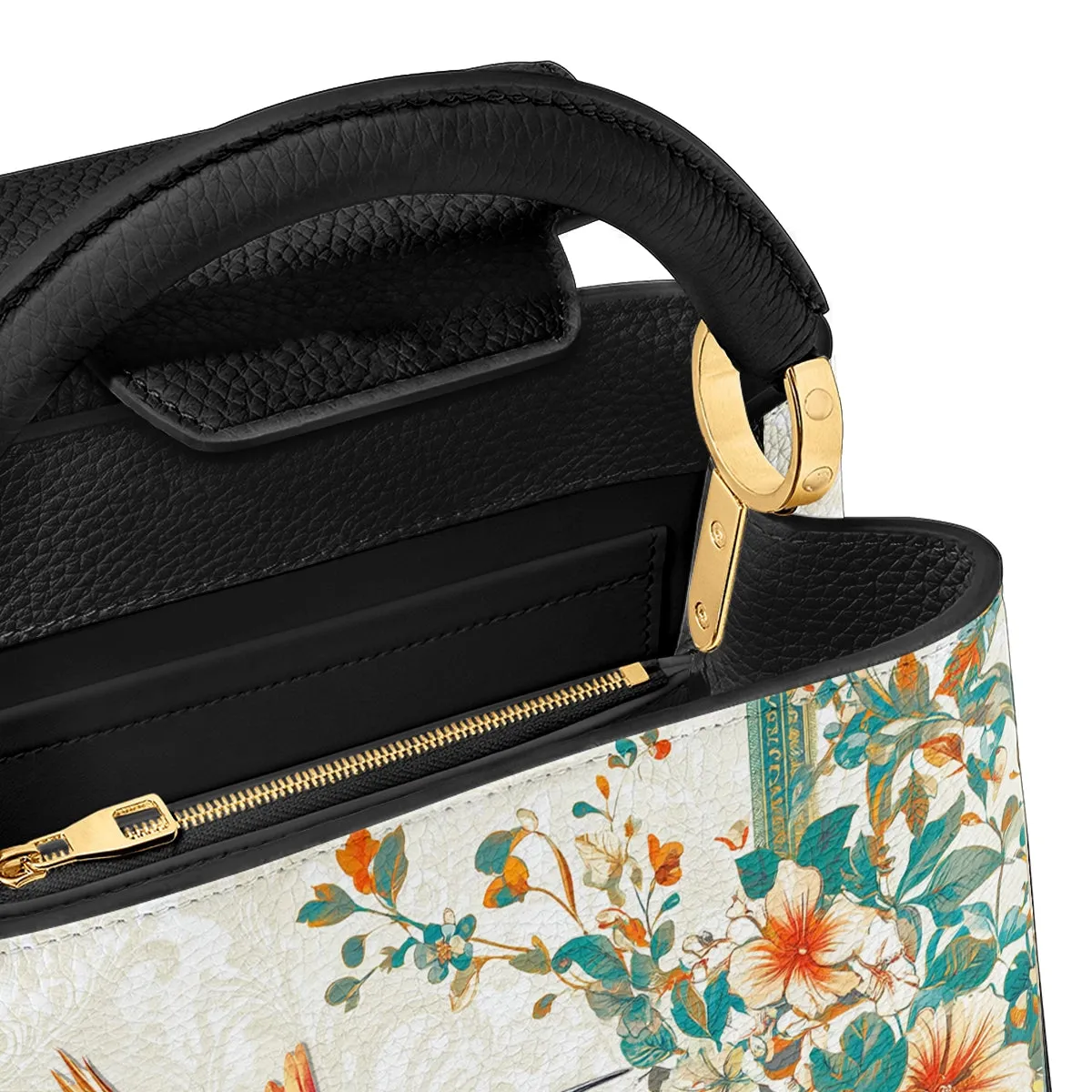 Shineful Leather Satchel Bag - Hummingbird Harmony