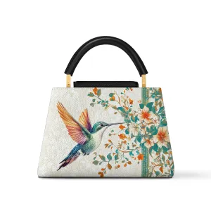 Shineful Leather Satchel Bag - Hummingbird Harmony