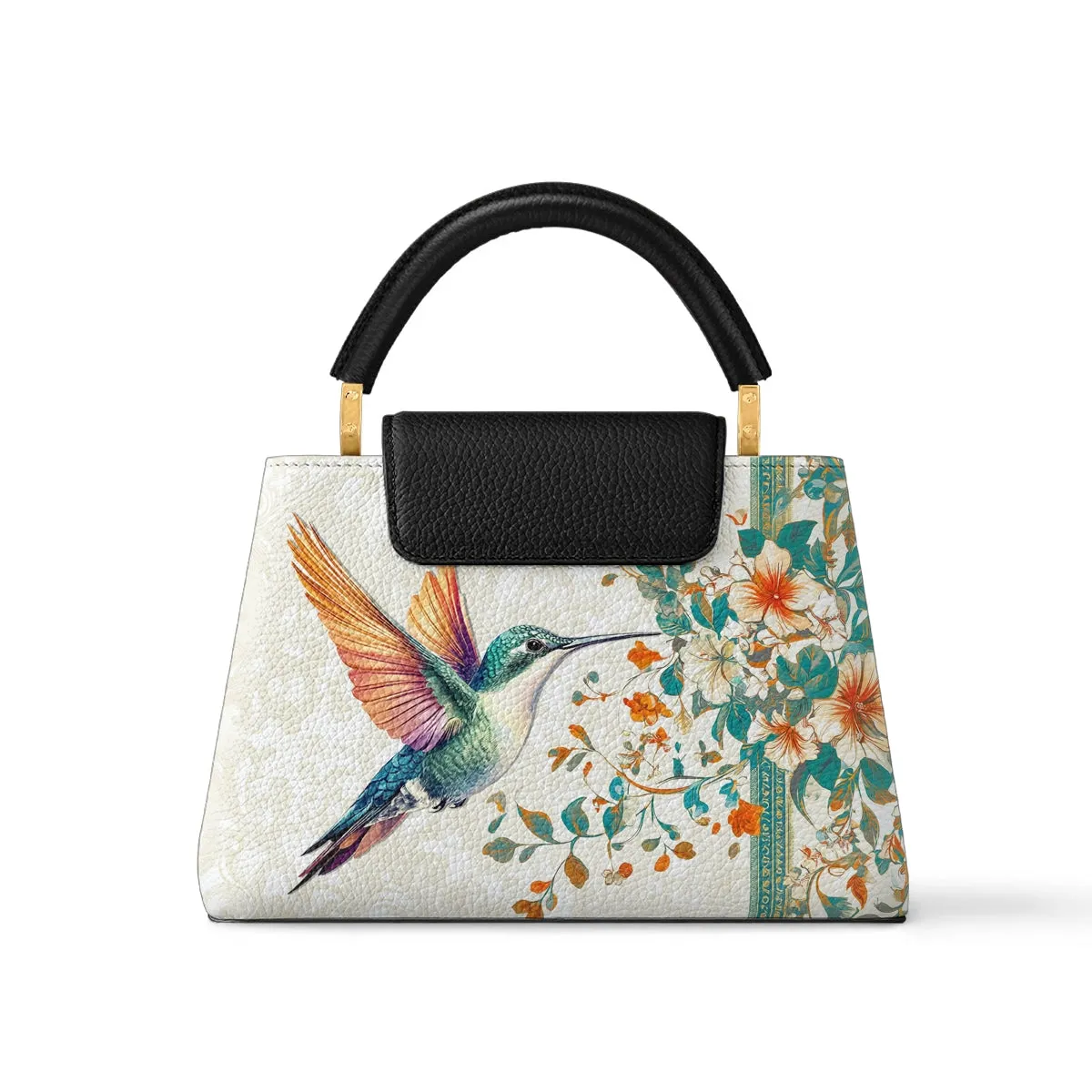 Shineful Leather Satchel Bag - Hummingbird Harmony