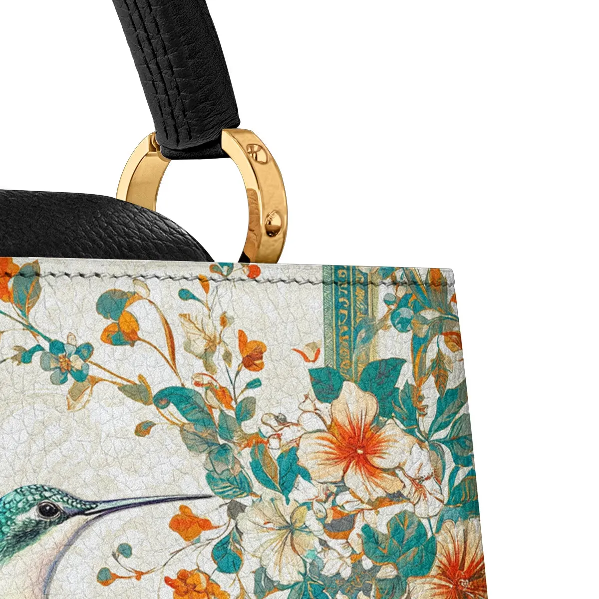 Shineful Leather Satchel Bag - Hummingbird Harmony