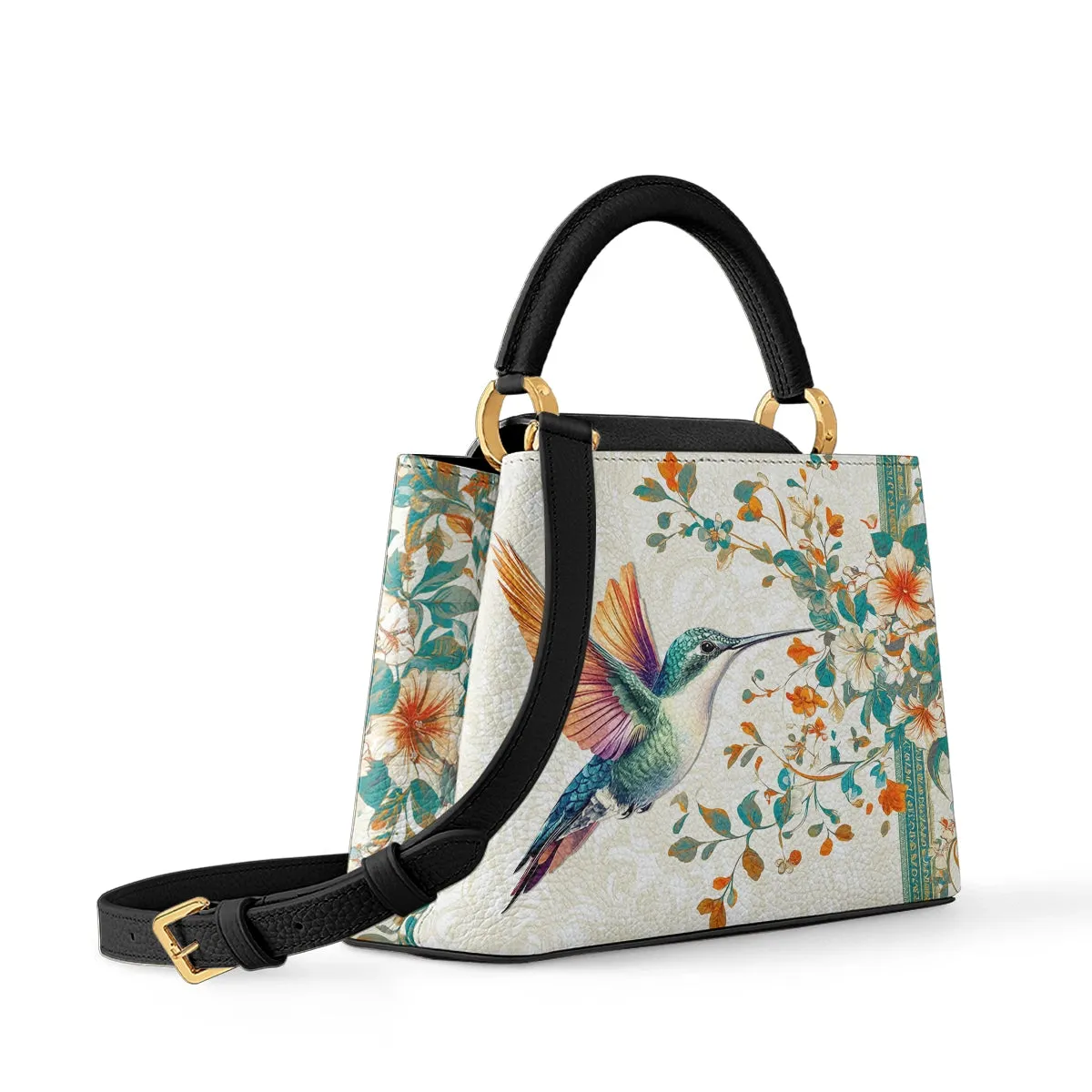 Shineful Leather Satchel Bag - Hummingbird Harmony