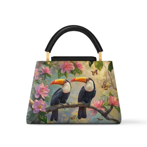 Shineful Leather Satchel Bag - Tropical Toucan