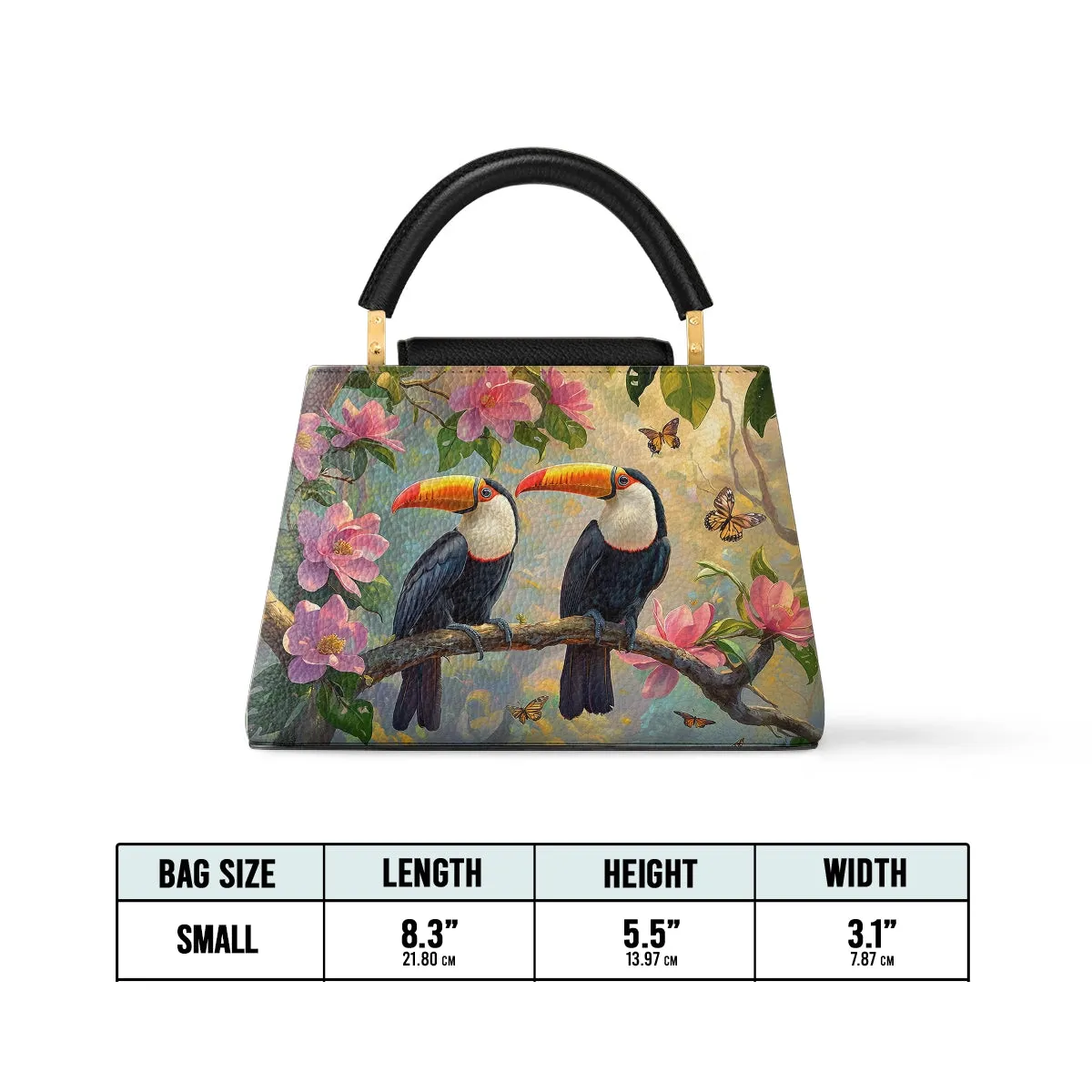 Shineful Leather Satchel Bag - Tropical Toucan