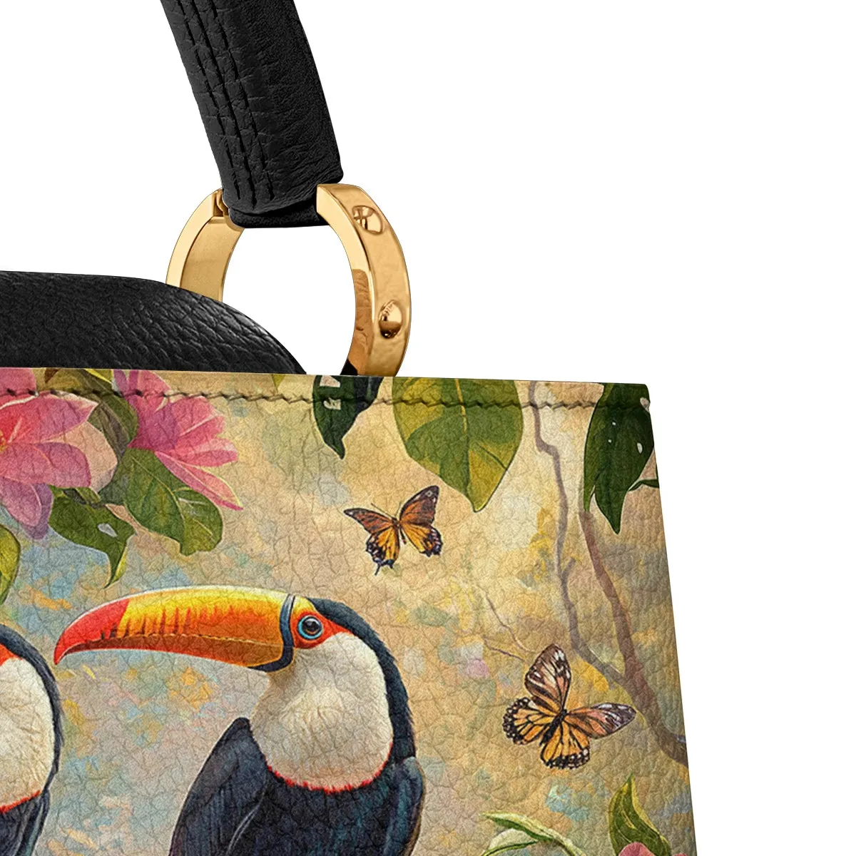 Shineful Leather Satchel Bag - Tropical Toucan