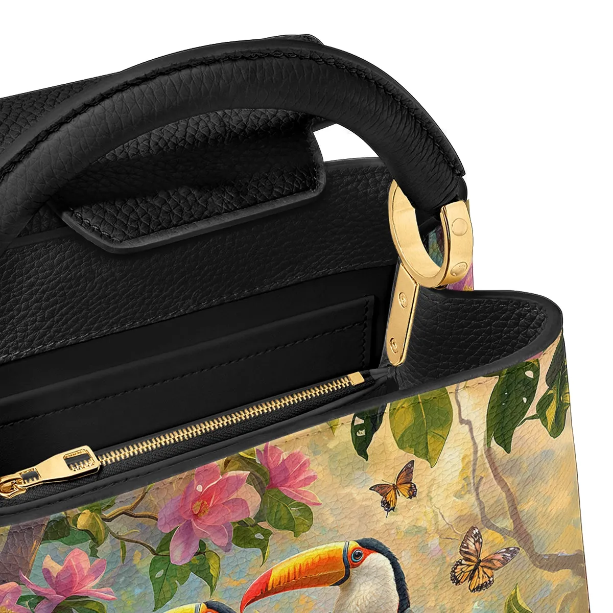 Shineful Leather Satchel Bag - Tropical Toucan