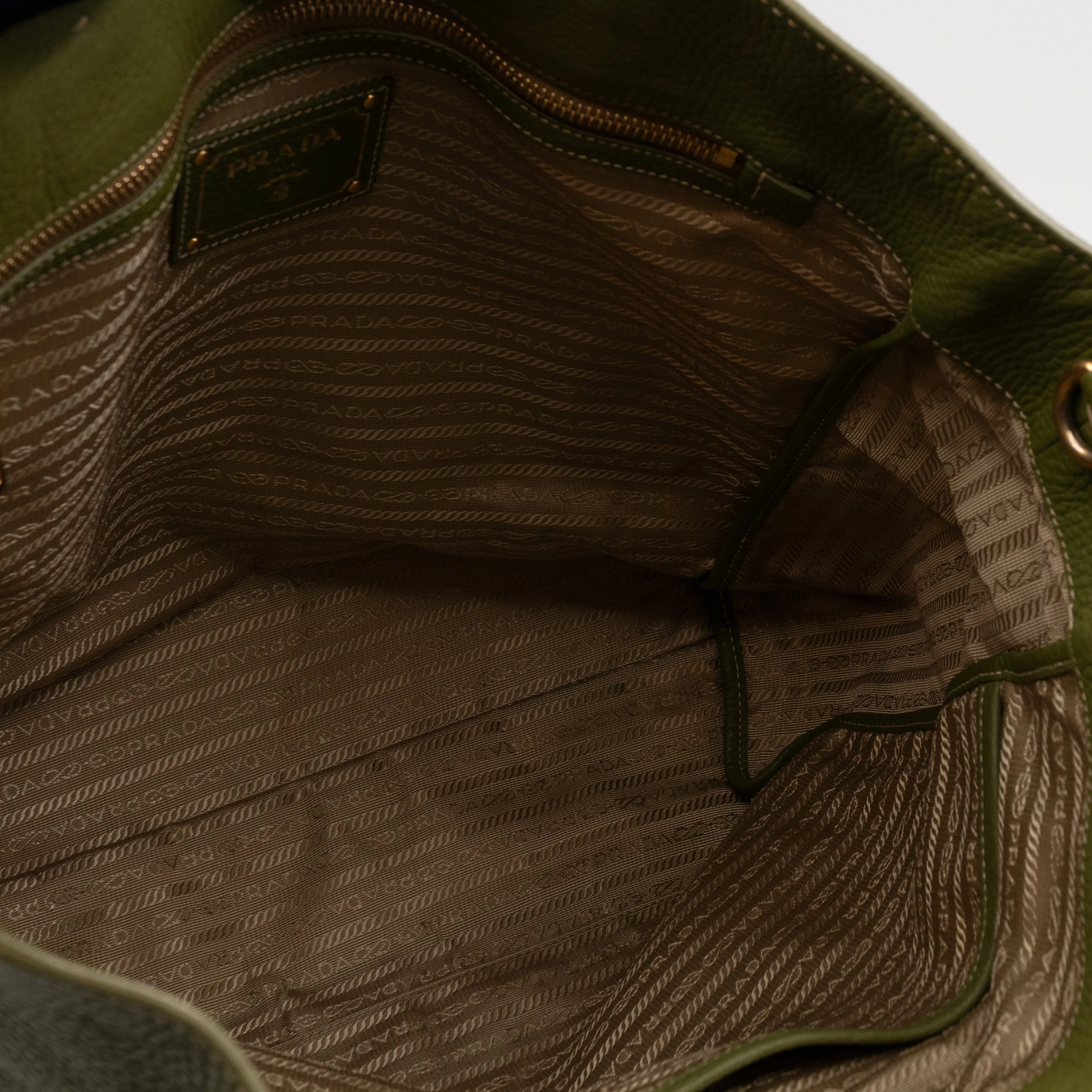 Shopping Tote Green Leather