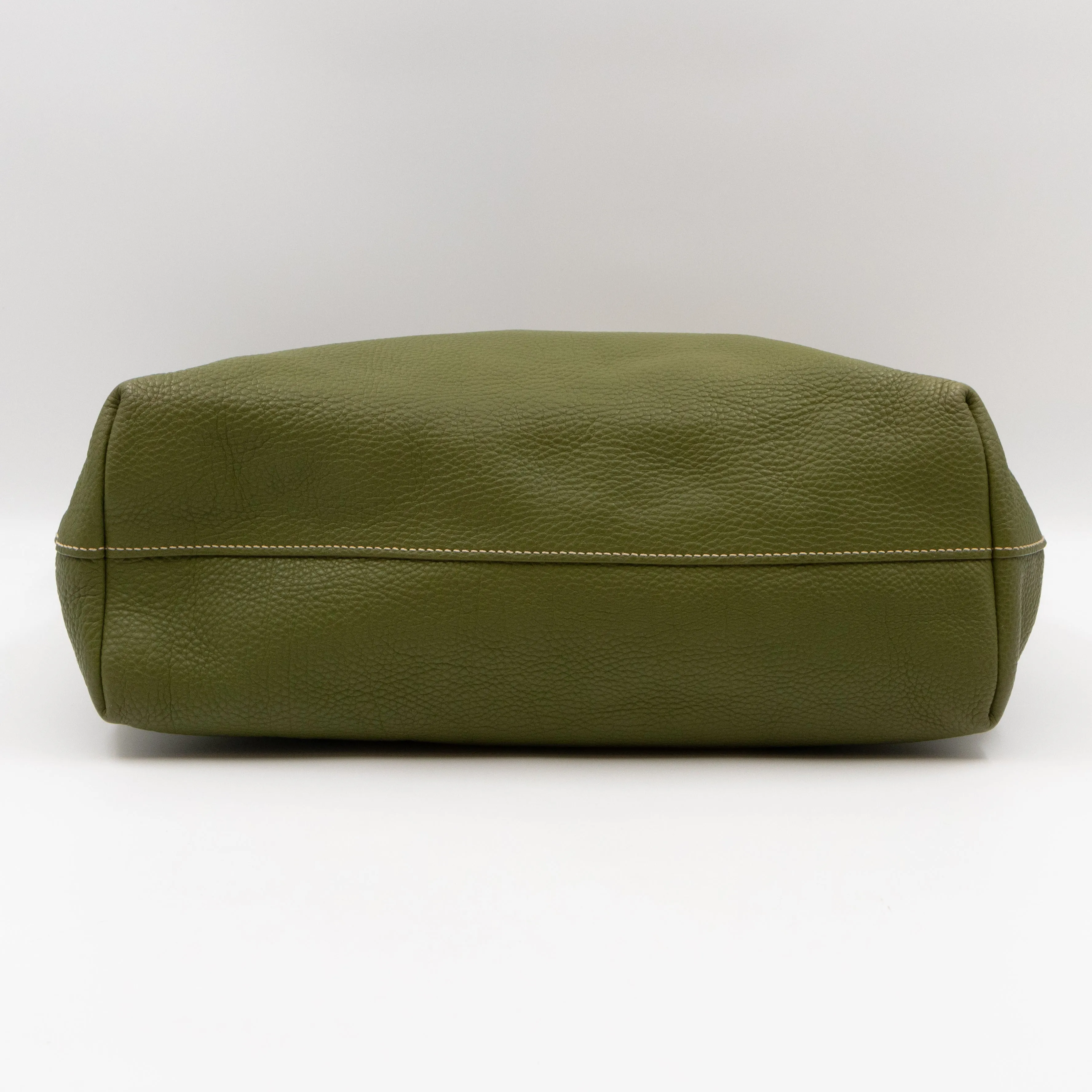 Shopping Tote Green Leather
