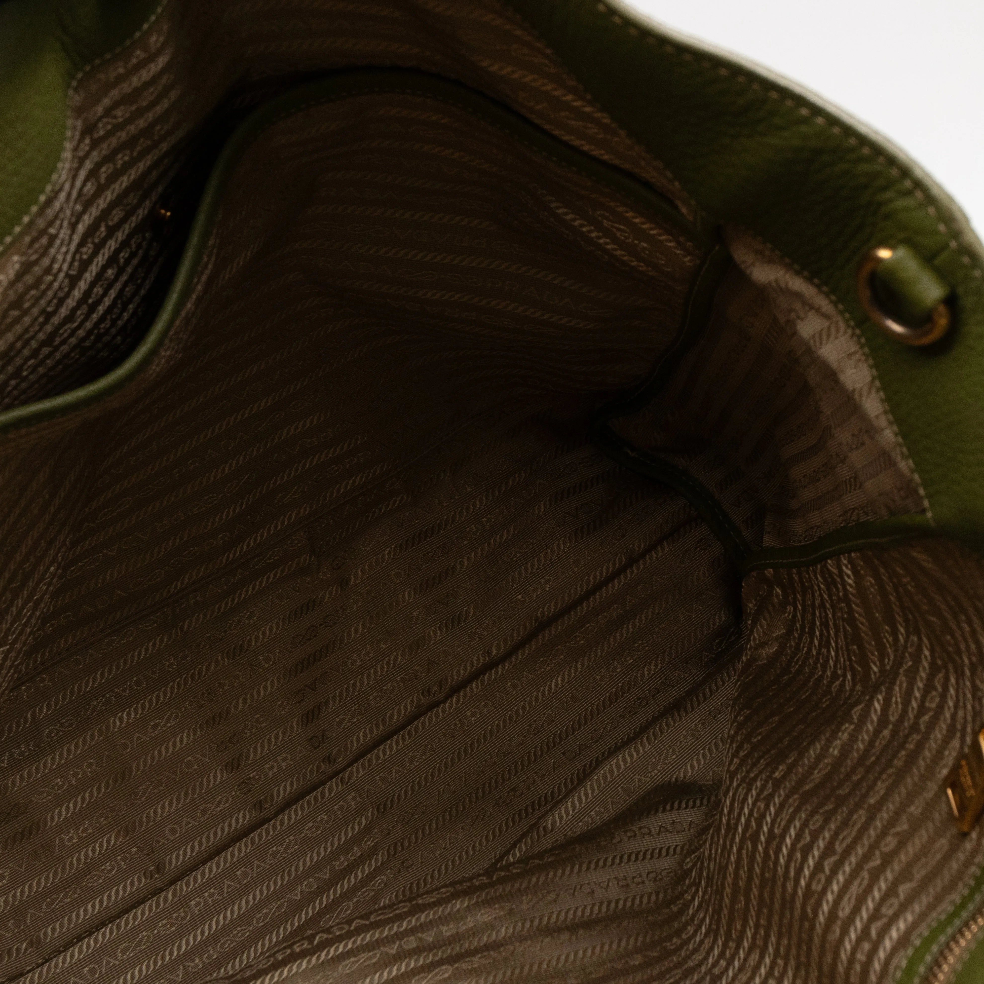 Shopping Tote Green Leather