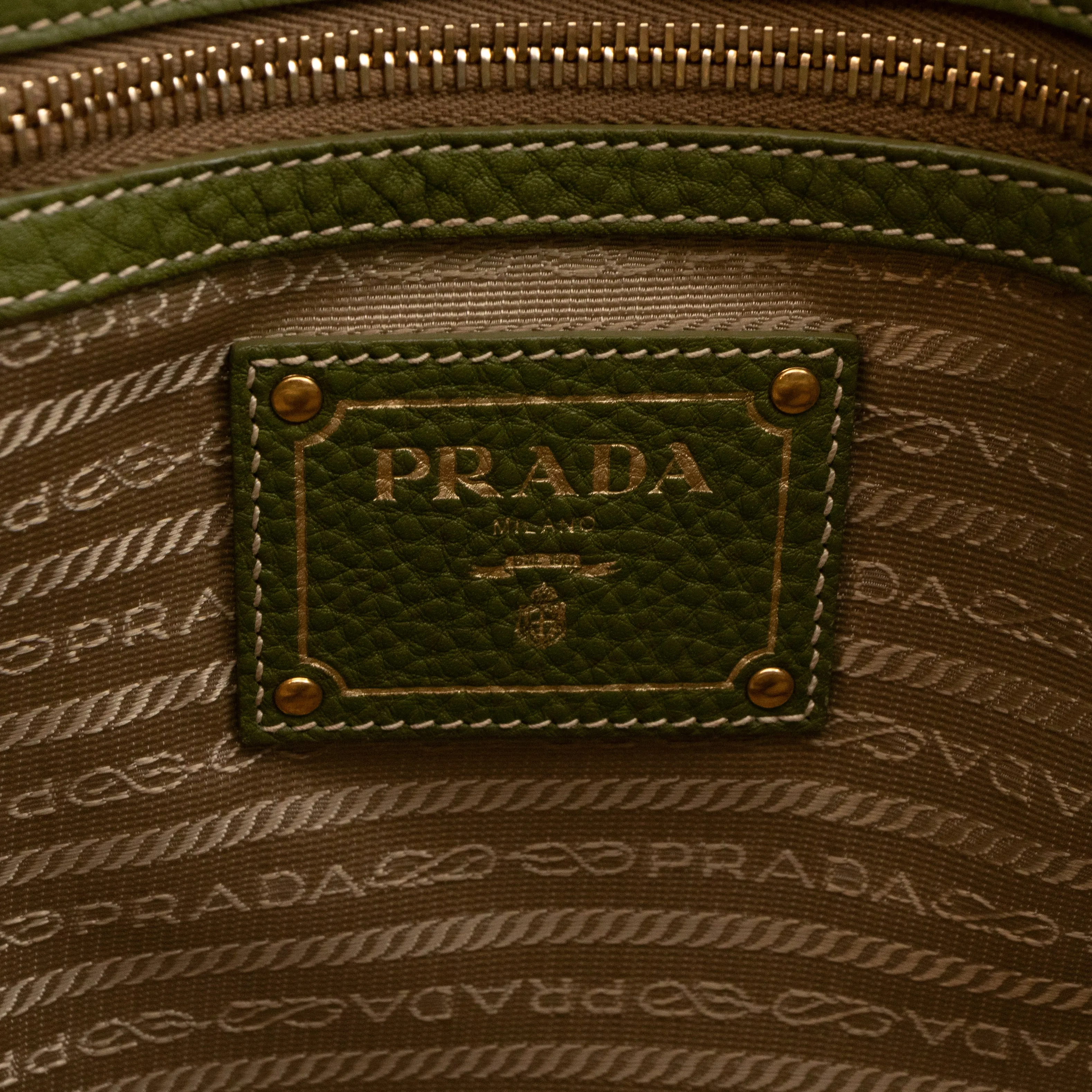 Shopping Tote Green Leather