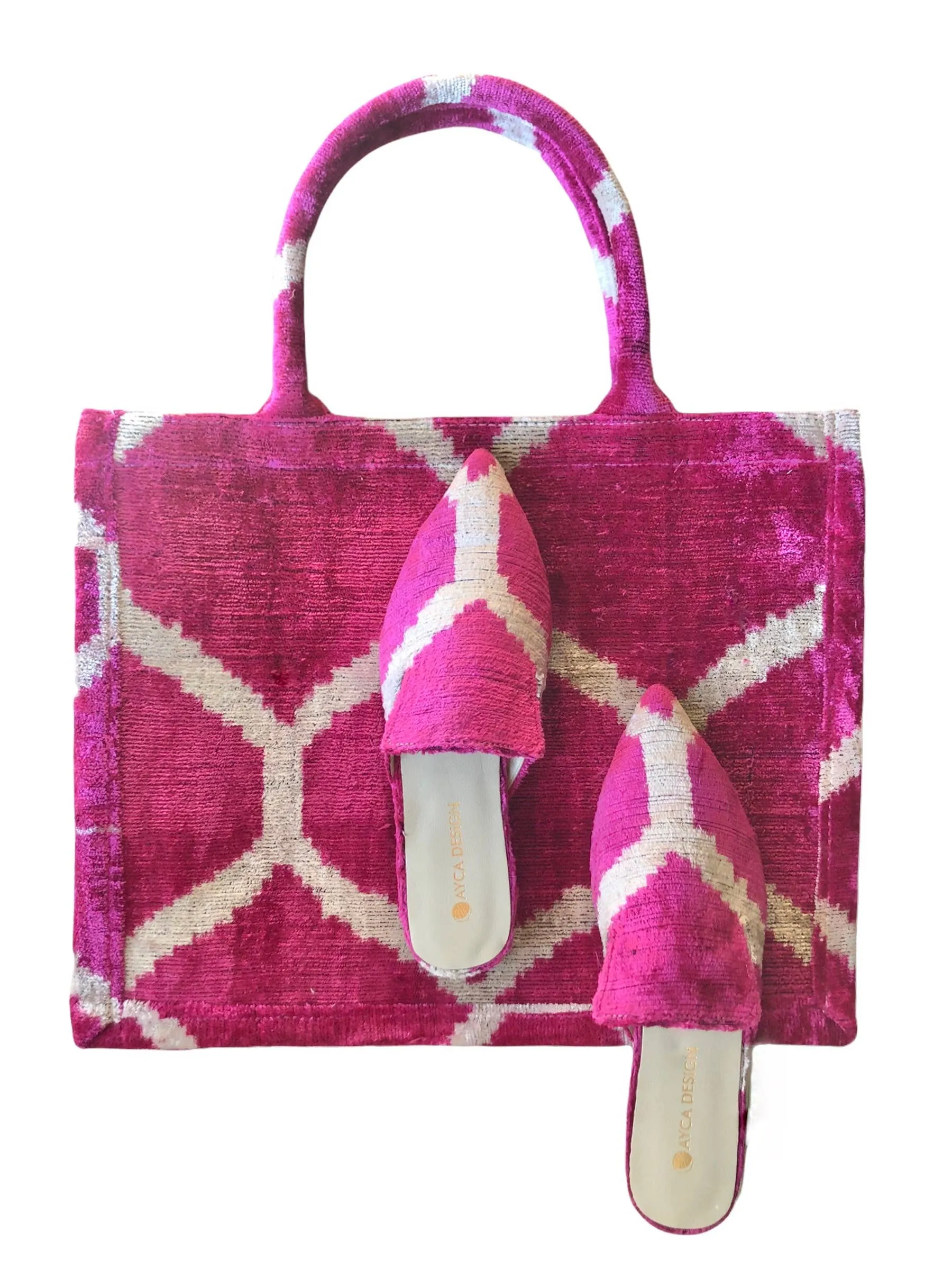 Silk Velvet Ikat Large Tote Bag