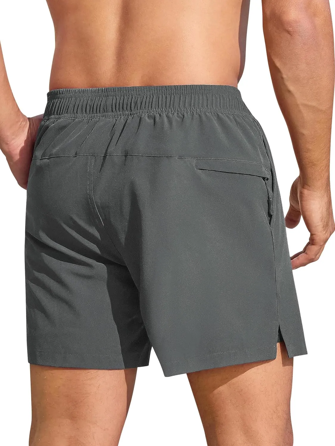 SILKWORLD Men's Swim Trunks Quick Dry Bathing Suits 6 Inch Swimming Shorts with Compression Liner and Zipper Pockets