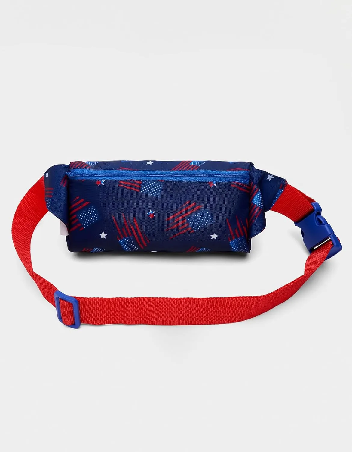 sissycos 4th of July 80s Retro Neon Fanny Pack, 90s Accessories for Women Men Waist Packs, 2 Pockets Belt Waist Crossbody Bag, American Flag Print (Rustic Patriot Flag)