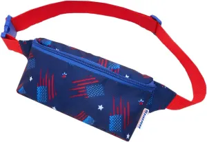 sissycos 4th of July 80s Retro Neon Fanny Pack, 90s Accessories for Women Men Waist Packs, 2 Pockets Belt Waist Crossbody Bag, American Flag Print (Rustic Patriot Flag)
