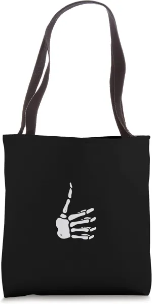 Skeleton Hand Thumbs Up Pocket Skeleton Bones Thumbs Up Tote Bag