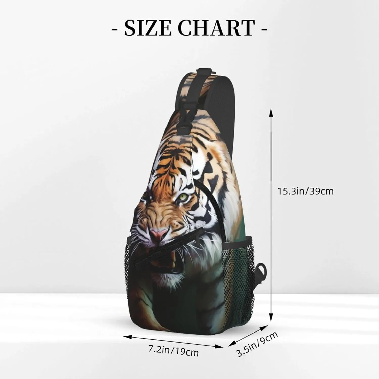 Sling Bag for Men Women Crossbody Backpack Jungle Tiger Crossbody Bag Chest Bag for Travel Sport