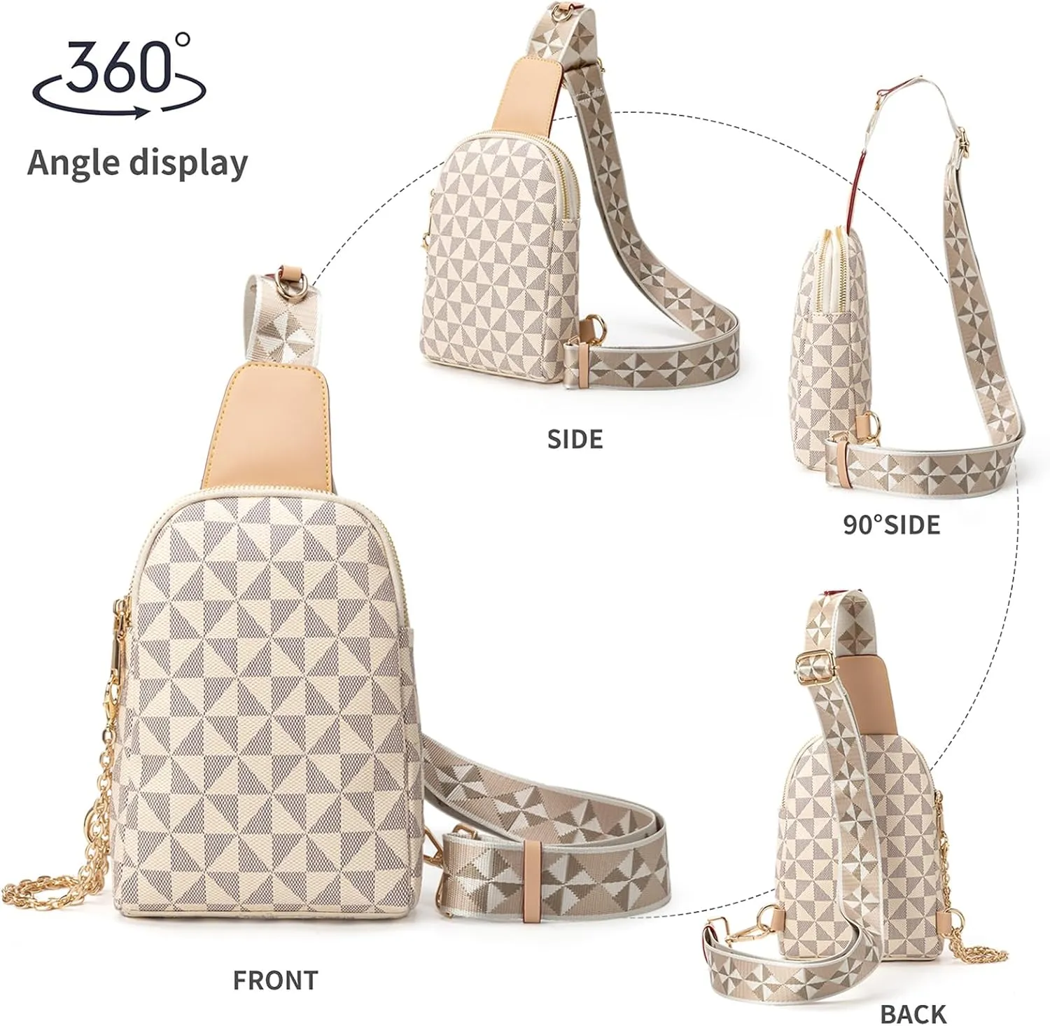 Sling Bag for Women, Crossbody Fanny Pack - Lightweight Chest Bag for Travel, Adjustable Strap & Hidden Pocket