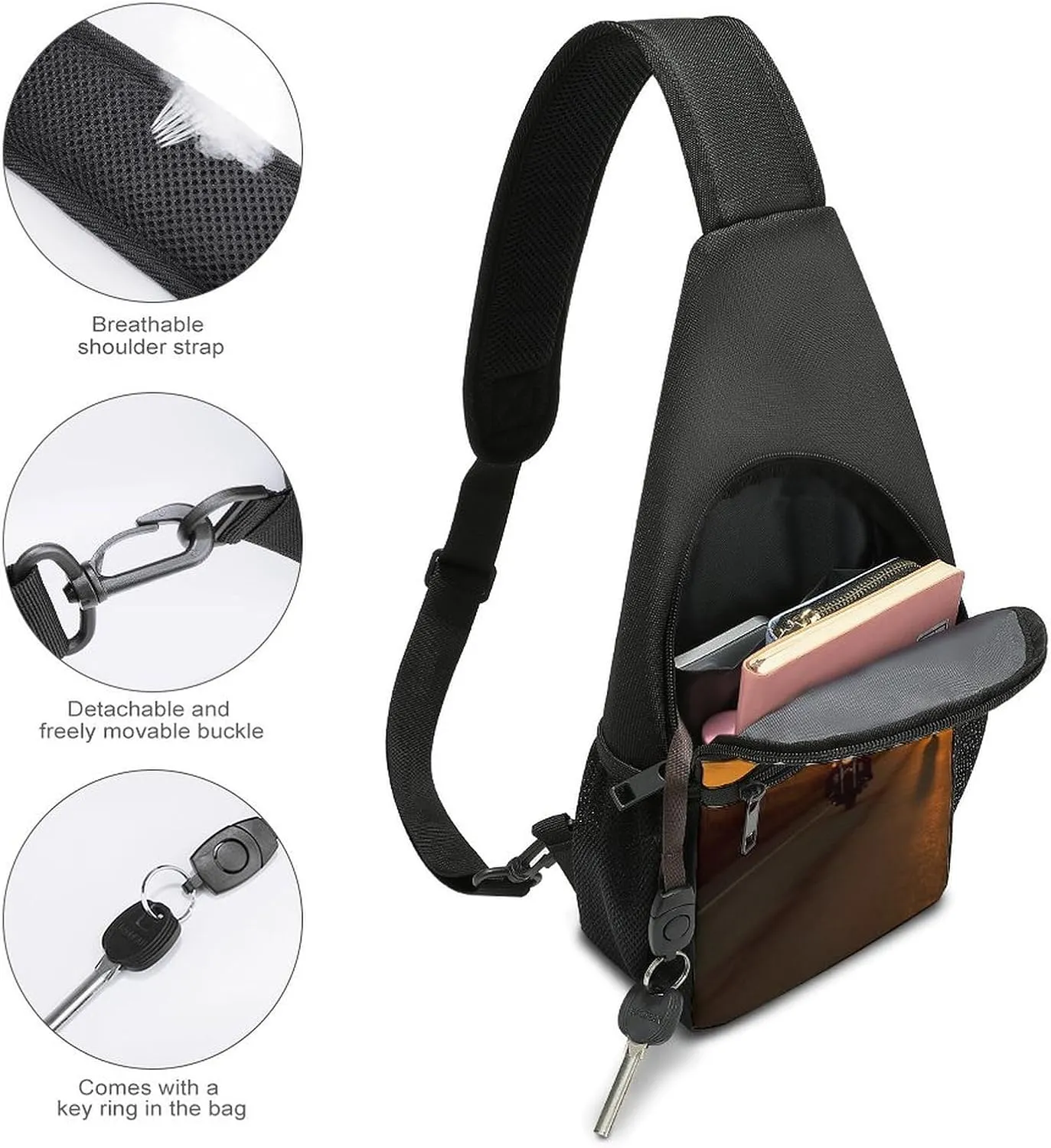 Sling Bag for Women Men Crossbody Bag Chest Bag Red Fruit Sling Backpack Fanny Packs Travel Hiking Daypack
