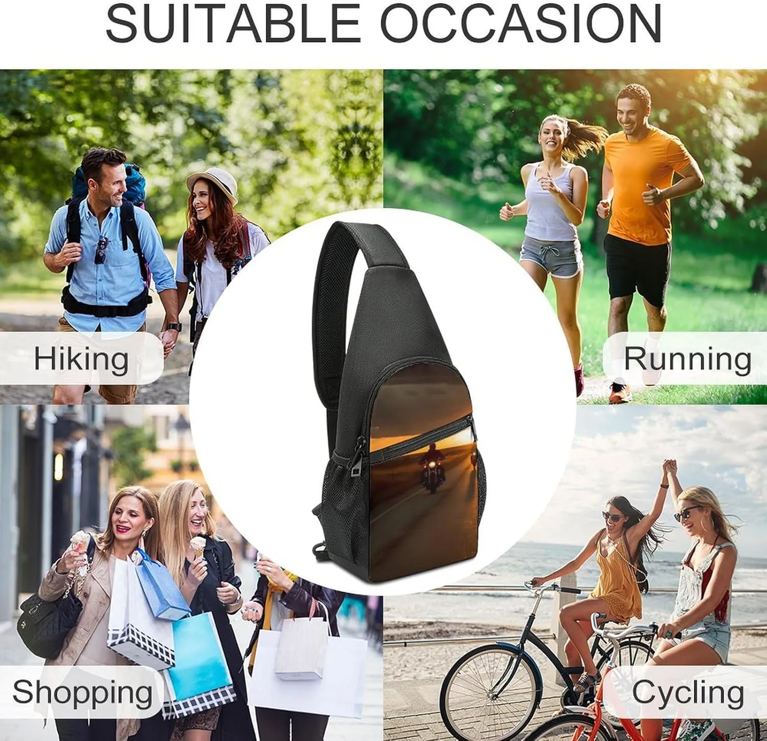 Sling Bag for Women Men Crossbody Bag Chest Bag Red Fruit Sling Backpack Fanny Packs Travel Hiking Daypack