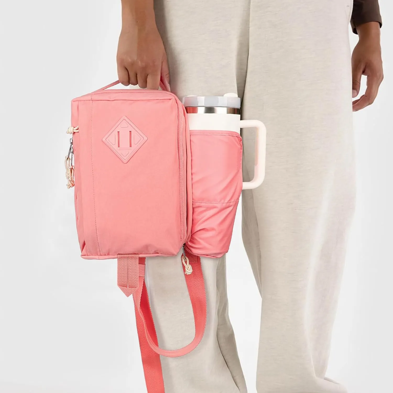 Sling Bag Retro-Modern: Waterproof Crossbody Bag for Women Men - Hidden Water Bottl Pocket for Owala Stanley Cup