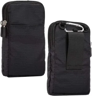 Small Crossbody Bag Cell Phone Purse Wallet, Cell Phone Holder for Waist Clip, 6.0 Sport Travel Messenger Bag Crossbody Purse with Shoulder Strap Zipper Belt Clip Holder with Locking Carabiner Hook