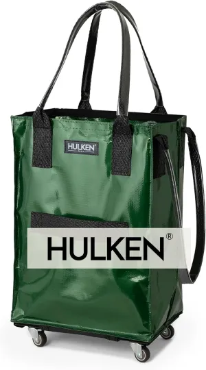 (Small, Forest Green) Reusable Grocery Bag On Wheels, Shopping Trolley, Rolling Tote, Zipper Closure, Lightweight, Carries Up to 66 lb, Folds Flat