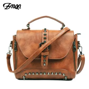 Small Women Express worldwide Beautiful ZMQN Bags Ladies Rivet For Bags Shoulder Female Women Crossbody Brand Leather Vintage Famous 2019 A522 Handbags Bags