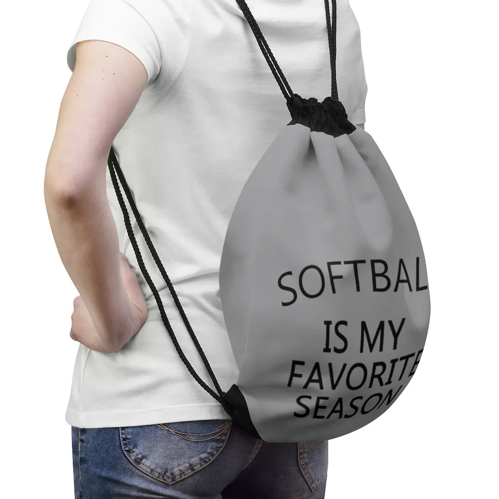 Softball is my favorite season Drawstring Bag