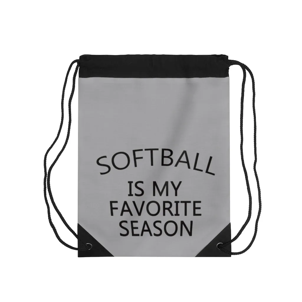Softball is my favorite season Drawstring Bag