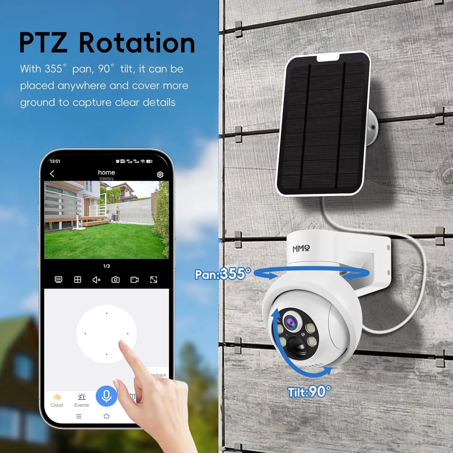 Solar Security Camera System Outdoor with 10in LCD Monitor,4-Cam Kit Wireless, Battery Powered Cameras for Home Security with 128GB,PIR Detection,360° View, 2.5K Color Night Vision, No Subscription