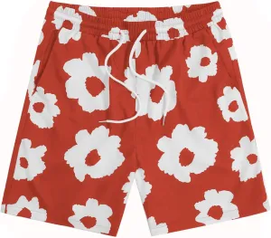 SOLY HUX Men's Floral Graphic Print Drawstring High Waist Shorts Casual Shorts with Pockets