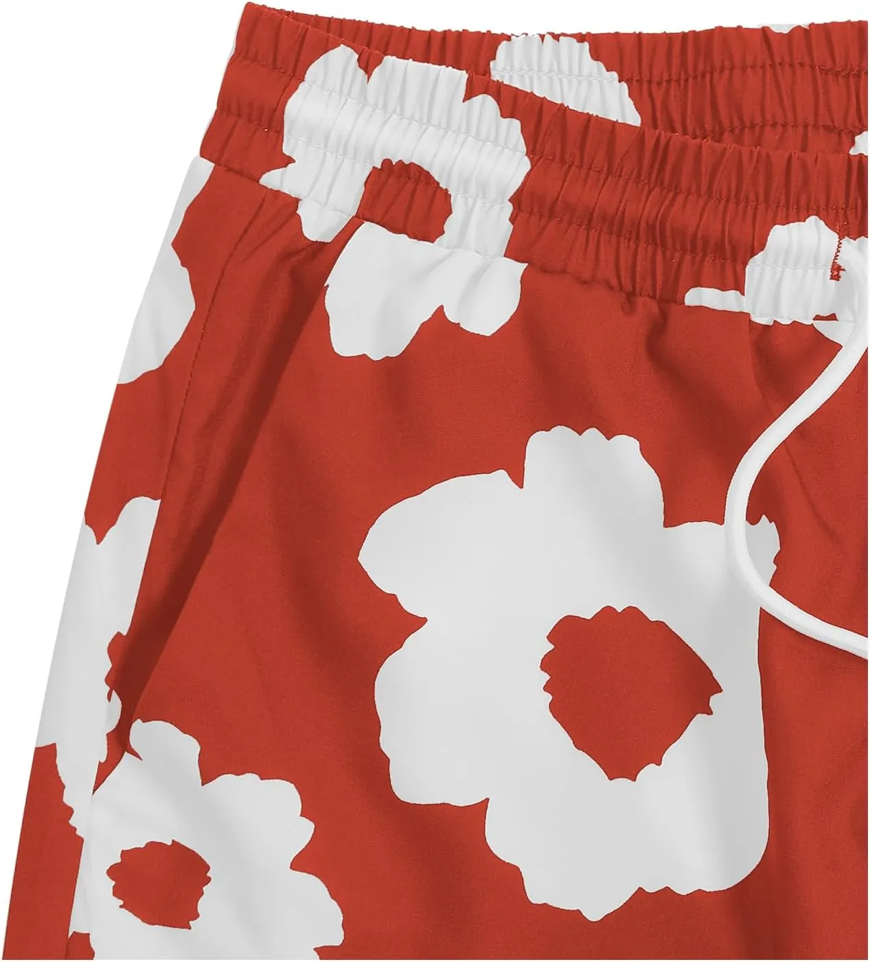 SOLY HUX Men's Floral Graphic Print Drawstring High Waist Shorts Casual Shorts with Pockets