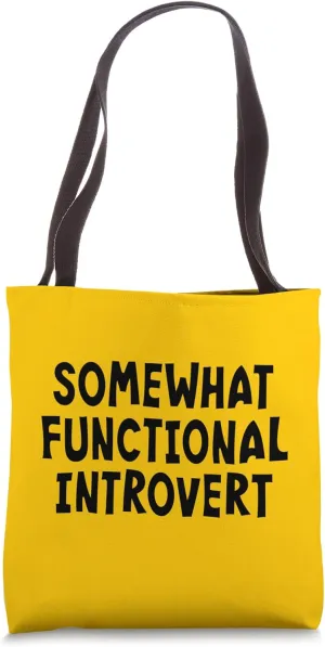 Somewhat Functional Introvert - Black Lettering Tote Bag
