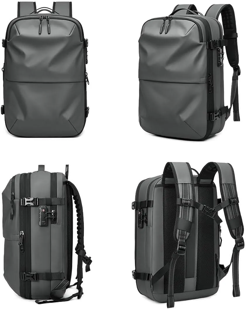 SpaceVac Backpack, Space Vac Travel Vacuum Bags, 60l Expandable Backpack, Water Resistant, Anti Theft, with Electric Air Pump (Prestige-Blue)
