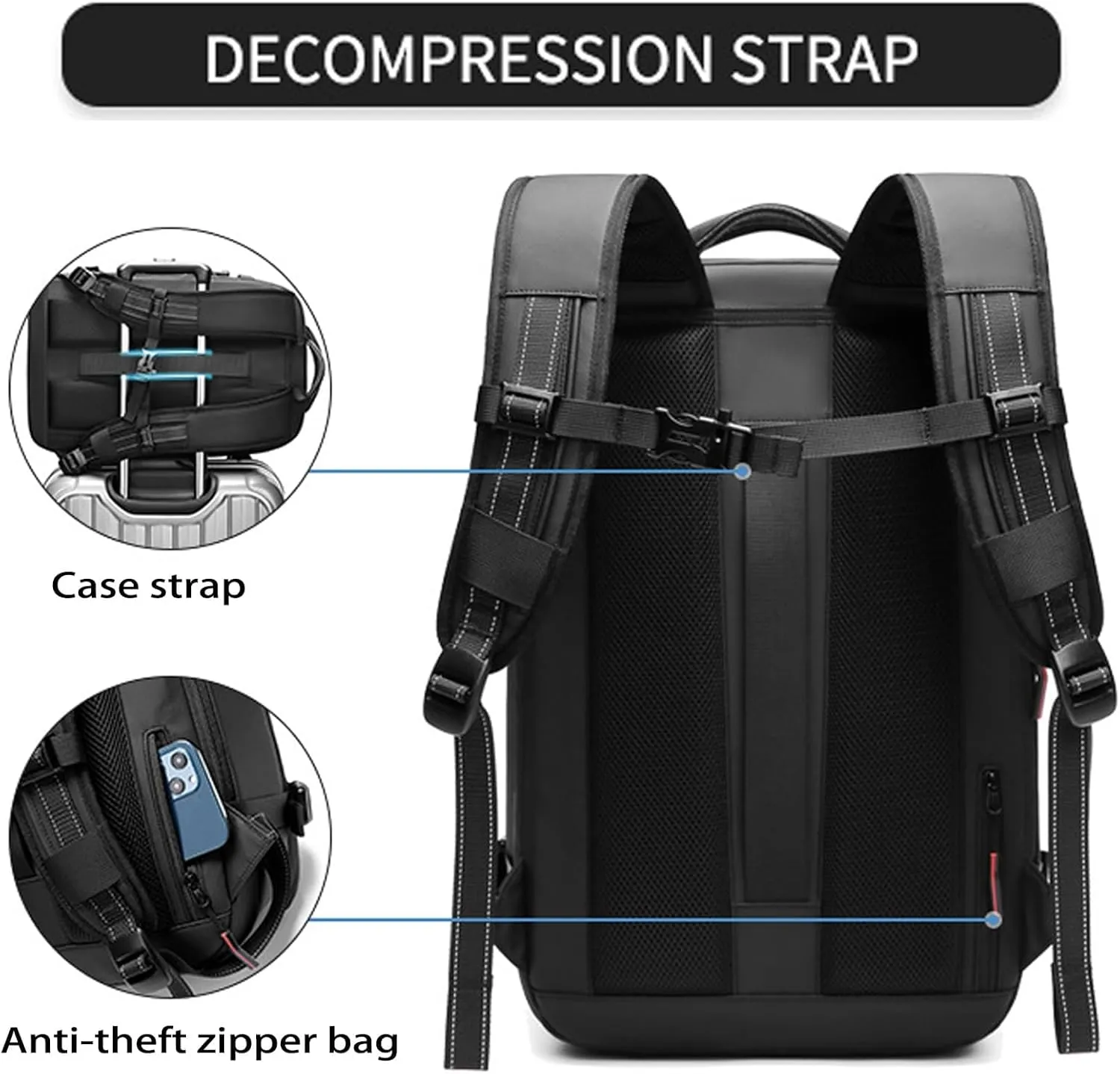 Spacevacpro Backpack, 60l Spacevac Pro Backpack with Vacuum, Multifunctional Waterproof Expandable Anti-Theft Pack (Black-1.0, Without Air Pump)