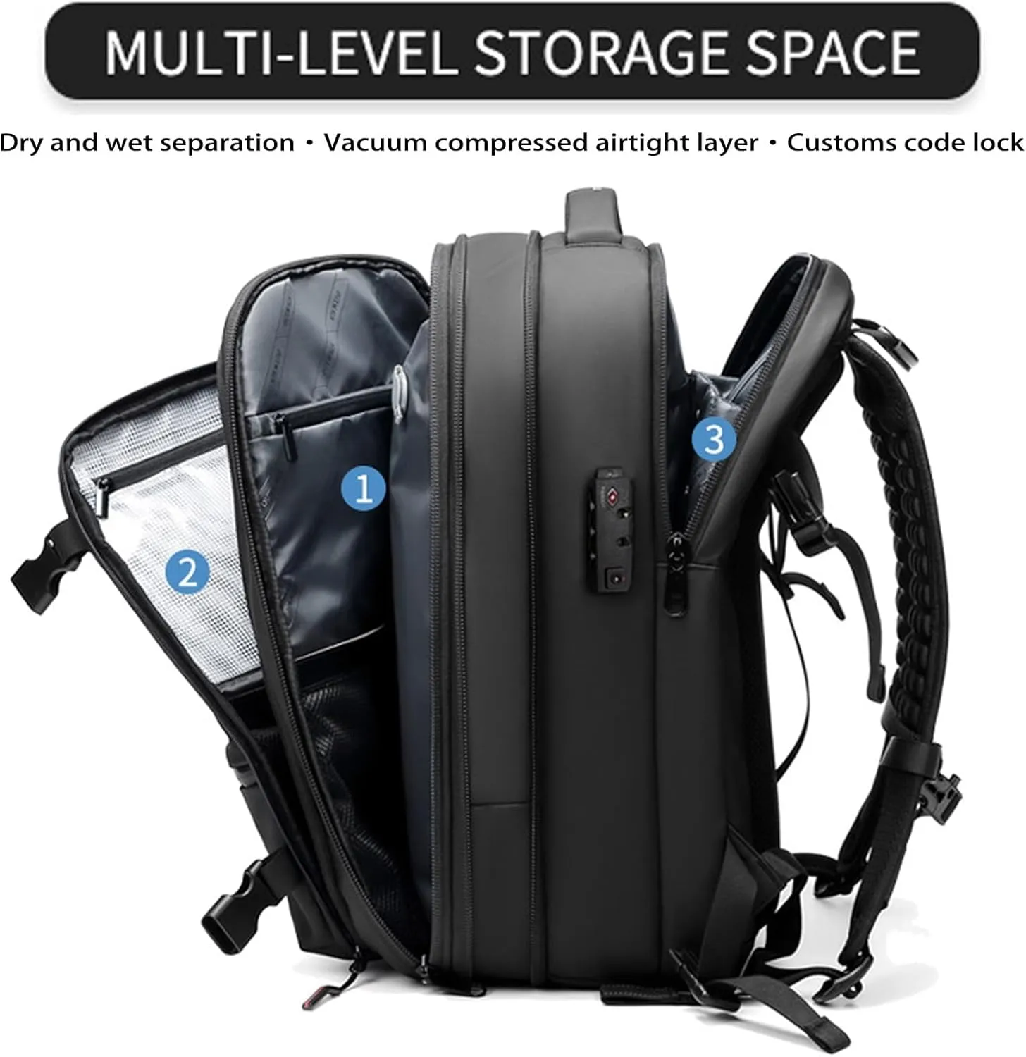 Spacevacpro Backpack, 60l Spacevac Pro Backpack with Vacuum, Multifunctional Waterproof Expandable Anti-Theft Pack (Black-1.0, Without Air Pump)
