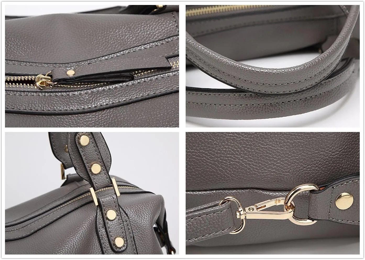 Spacious Women Fashion Barrel Bag Pebbled PU Leather Handbag Roomy Shoulder Satchel