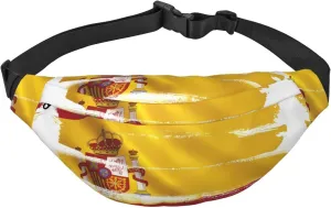 Spain Flag Large crossbody bag for travel and running, made of polyester, waterproof and soft fabric