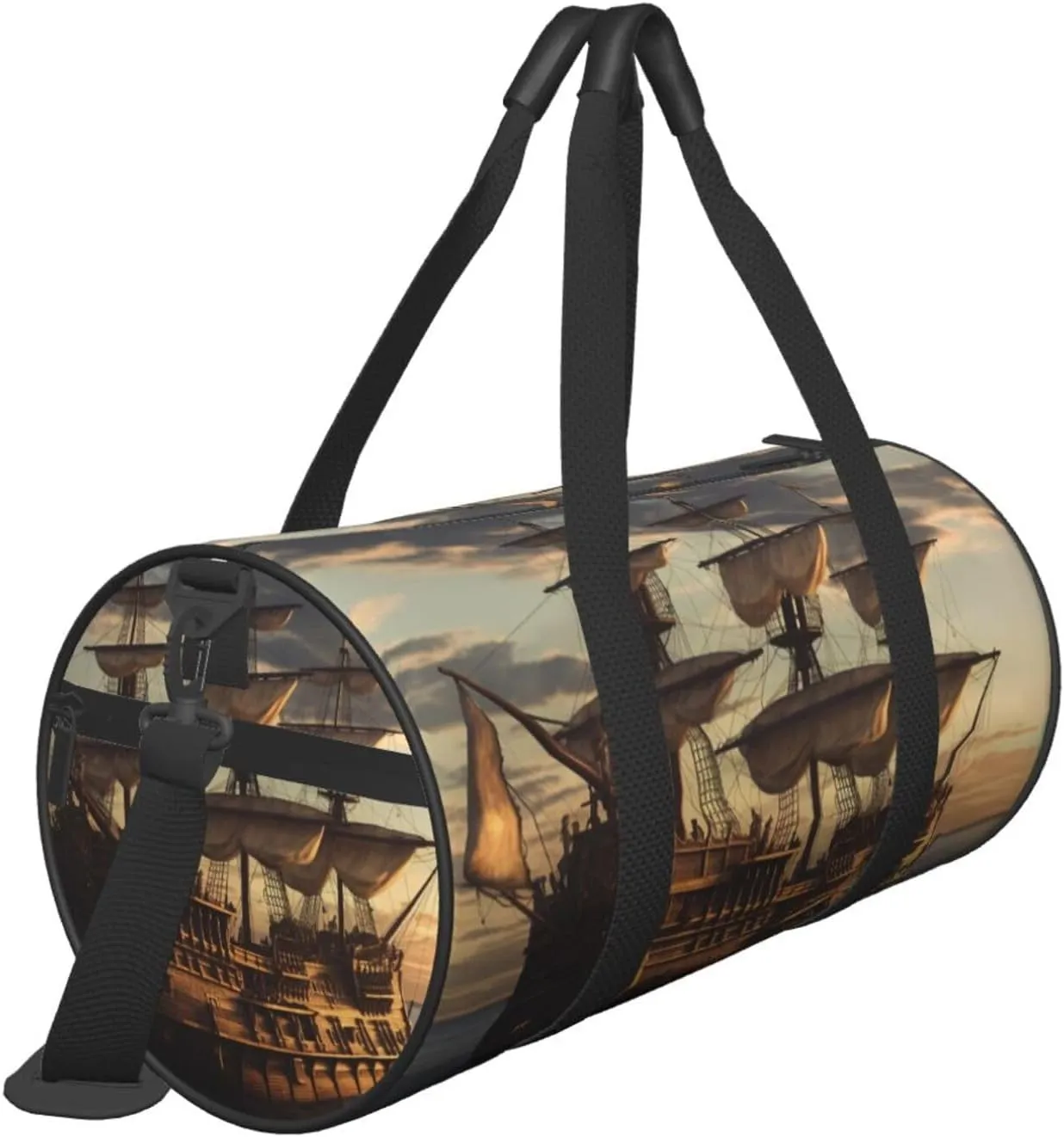 Sports Gym Bag for Women Men Travel Duffel Bag Tote Weekender Bag Carry on Overnight Bag for Travel Swimming Fitness Workout Sports Fantasy pirate ship Duffle Bag