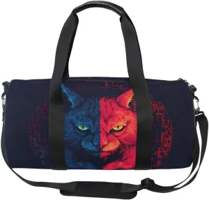 Sports Gym Bag Gym Duffle Bag Sport Bags for Men Women Cat Hostility Durable Handle Luggage Bag