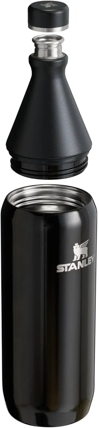 Stanley All Day Slim Bottle 34 oz | Leakproof Twist on Lid | Slim Design for Travel and Gym | Insulated Stainless Steel Water Bottle | BPA-Free | Black Gloss