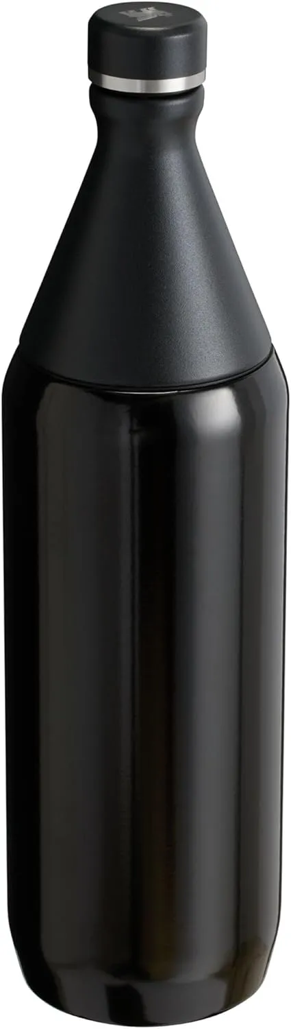 Stanley All Day Slim Bottle 34 oz | Leakproof Twist on Lid | Slim Design for Travel and Gym | Insulated Stainless Steel Water Bottle | BPA-Free | Black Gloss