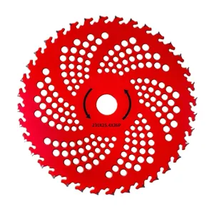 Steel Wire Grass Trimmer Head, 2025 New 9 Inch Saw Blade, Durable Universal Adapter Kit, Multi-Functional Brush Cutter Accessory for Garden Maintenance, Replacement Blade for Homeowners (Red)