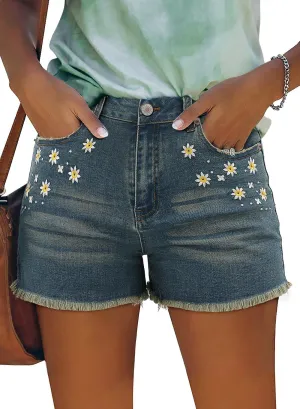 StunShow Women's Denim Shorts Mid Waist Jean Short